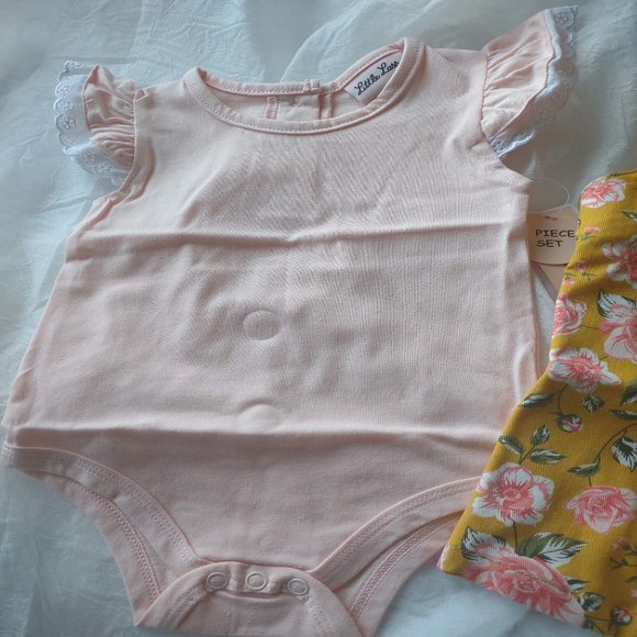 Little Lass Baby Girls 2pc Onesie Top and Jumper Set NEW - Picture 4 of 9